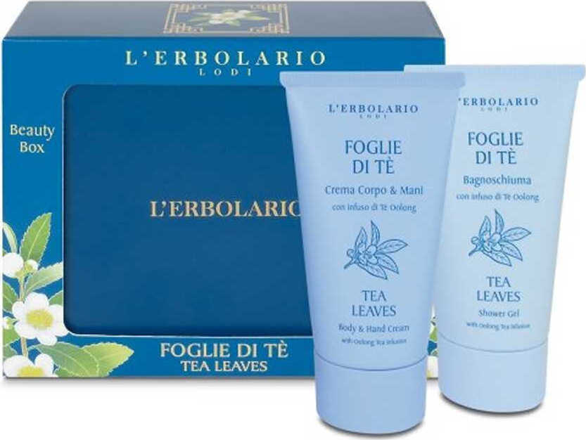 20210421091657 l erbolario foglie di te beauty box shower gel 250ml body cream 75ml