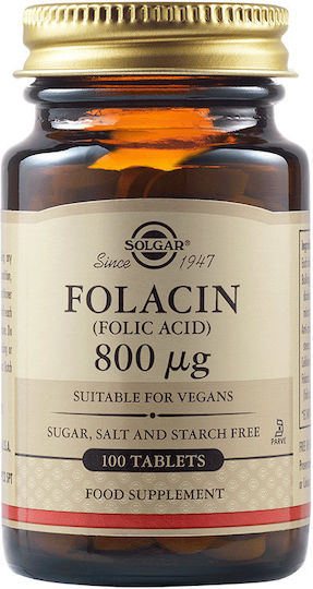 xlarge 20250725112608 solgar folic acid vitamini gia tin ygeia tou neyrikou systimatos 800mcg 100 tampletes